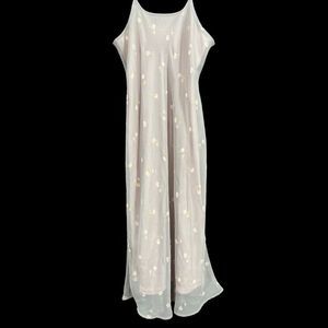 Christie Brooks Vintage 90s Floral Overlay Slip Dress Y2K 13 Double Layered Flor